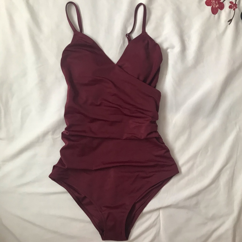 H&M Burgundy One piece Swimsuit